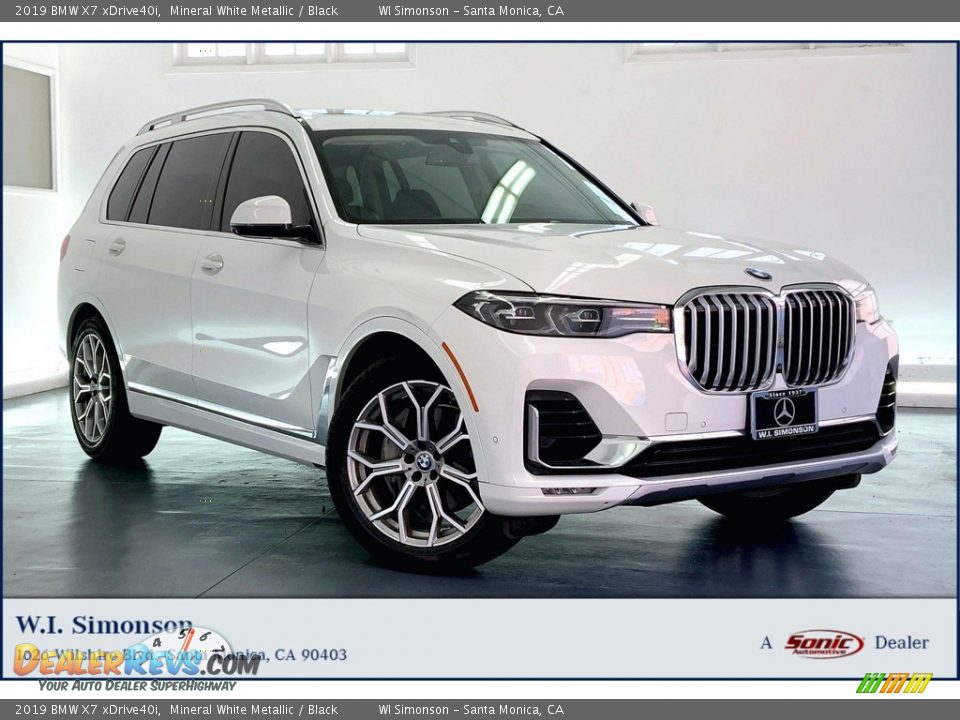 2019 BMW X7 xDrive40i Mineral White Metallic / Black Photo #1