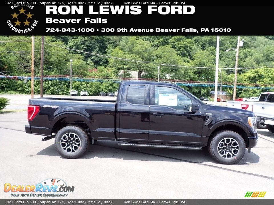 2023 Ford F150 XLT SuperCab 4x4 Agate Black Metallic / Black Photo #1