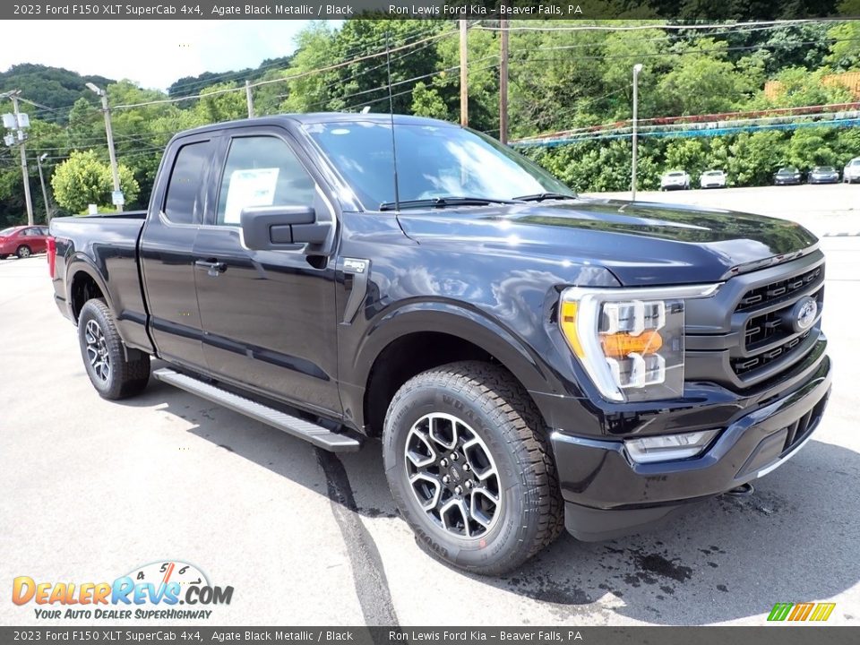 2023 Ford F150 XLT SuperCab 4x4 Agate Black Metallic / Black Photo #2