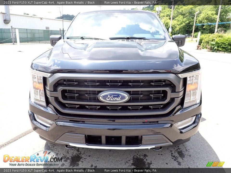 2023 Ford F150 XLT SuperCab 4x4 Agate Black Metallic / Black Photo #3