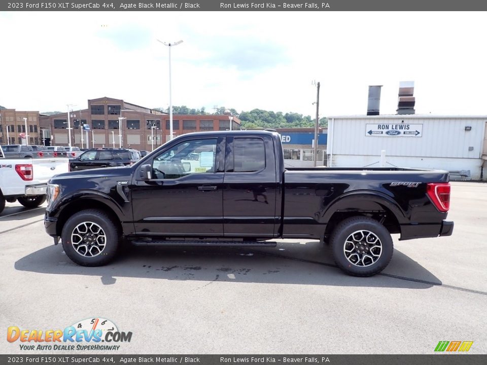 2023 Ford F150 XLT SuperCab 4x4 Agate Black Metallic / Black Photo #5