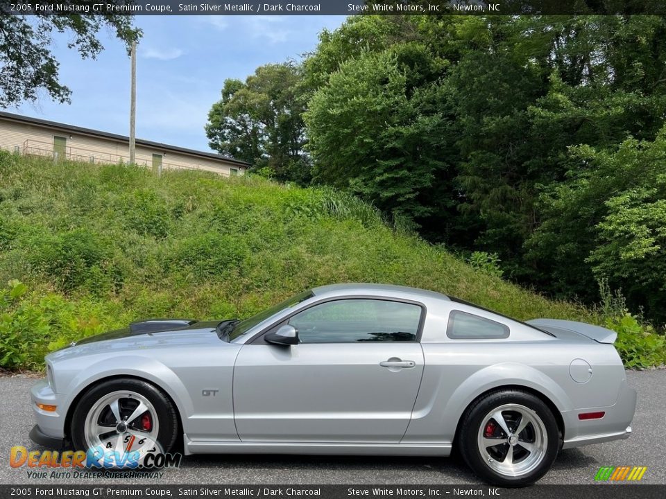 2005 Ford Mustang GT Premium Coupe Satin Silver Metallic / Dark Charcoal Photo #1