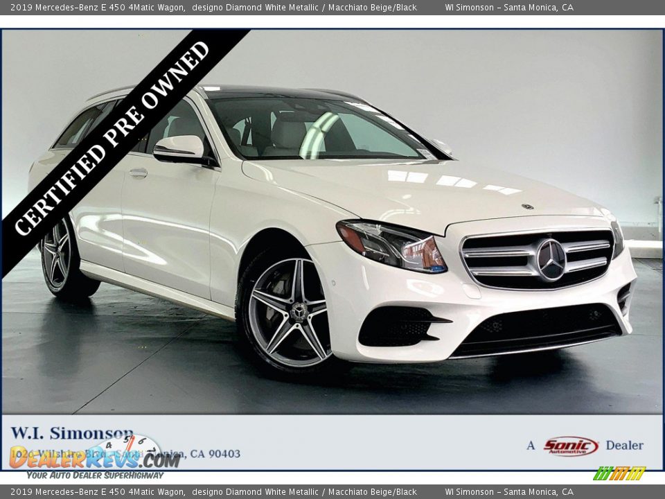 2019 Mercedes-Benz E 450 4Matic Wagon designo Diamond White Metallic / Macchiato Beige/Black Photo #1