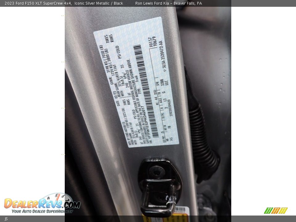 Ford Color Code JS Iconic Silver Metallic