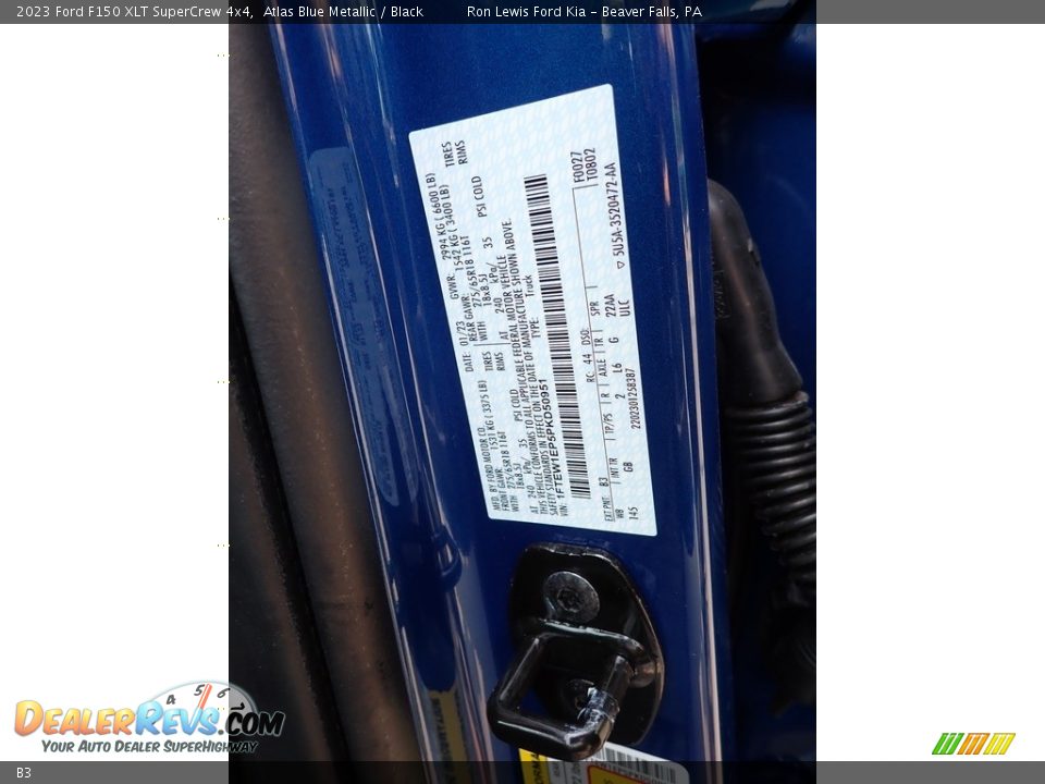 Ford Color Code B3 Atlas Blue Metallic