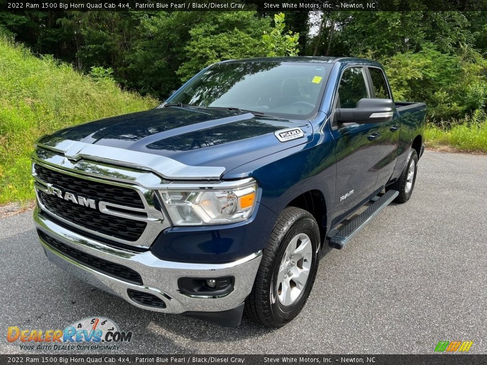 2022 Ram 1500 Big Horn Quad Cab 4x4 Patriot Blue Pearl / Black/Diesel Gray Photo #2