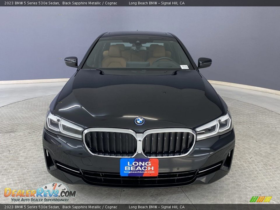 2023 BMW 5 Series 530e Sedan Black Sapphire Metallic / Cognac Photo #2