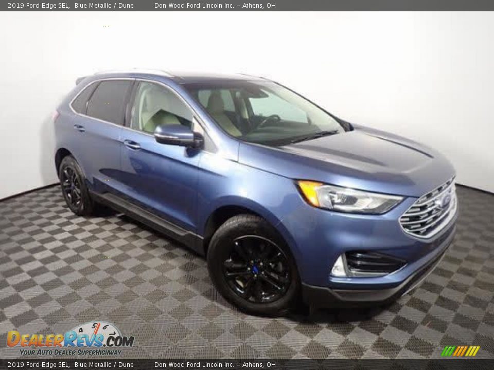 2019 Ford Edge SEL Blue Metallic / Dune Photo #2