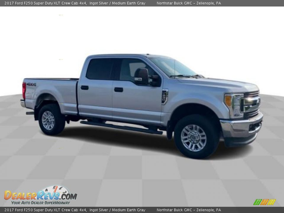 2017 Ford F250 Super Duty XLT Crew Cab 4x4 Ingot Silver / Medium Earth Gray Photo #2