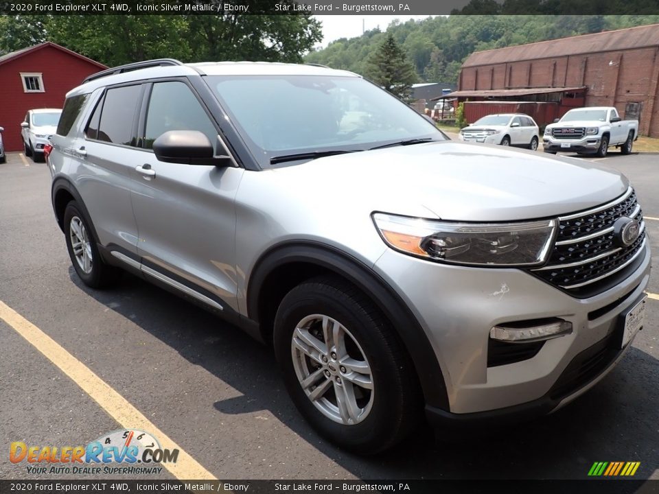 2020 Ford Explorer XLT 4WD Iconic Silver Metallic / Ebony Photo #3