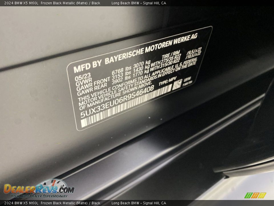 2024 BMW X5 M60i Frozen Black Metallic (Matte) / Black Photo #27