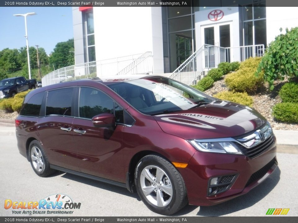 2018 Honda Odyssey EX-L Deep Scarlet Pearl / Beige Photo #1