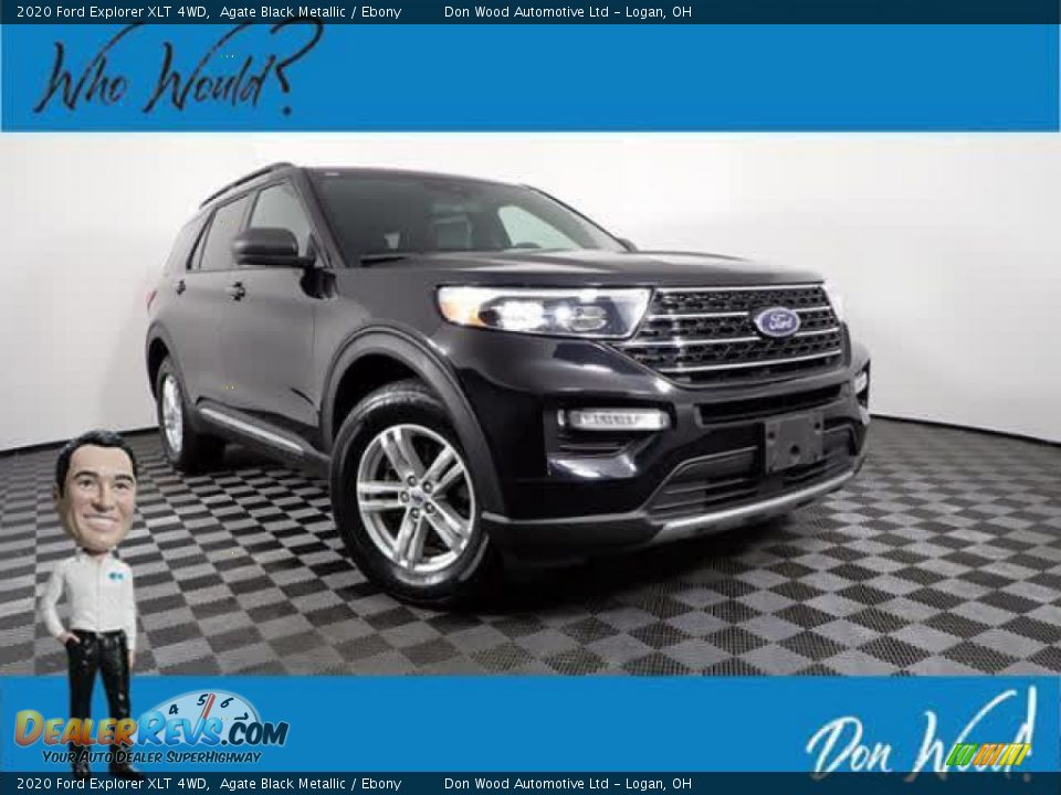 2020 Ford Explorer XLT 4WD Agate Black Metallic / Ebony Photo #1