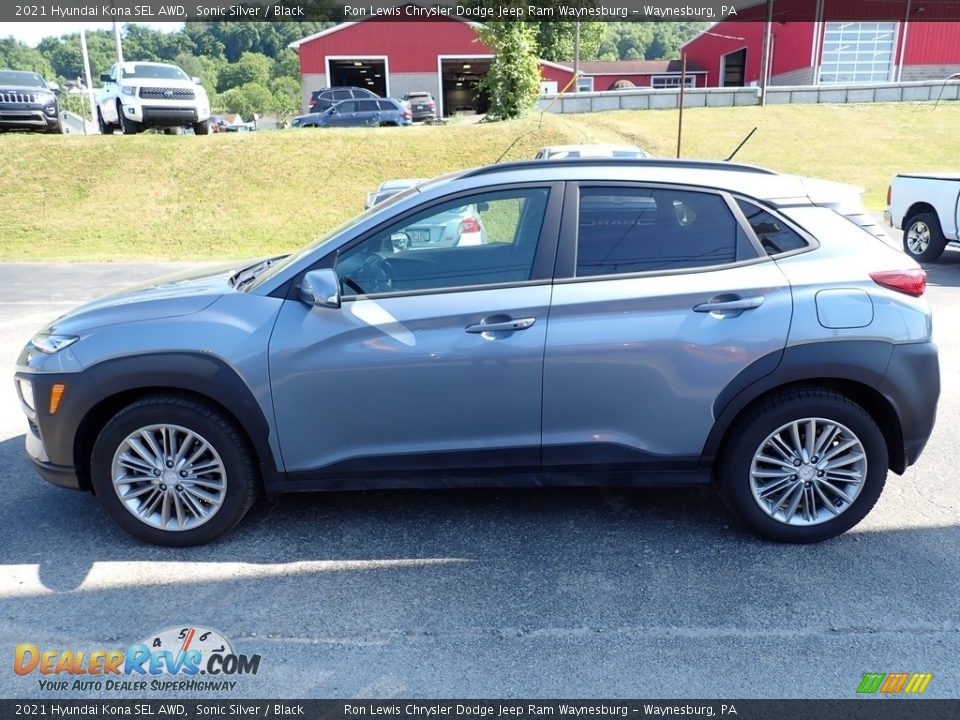 2021 Hyundai Kona SEL AWD Sonic Silver / Black Photo #2