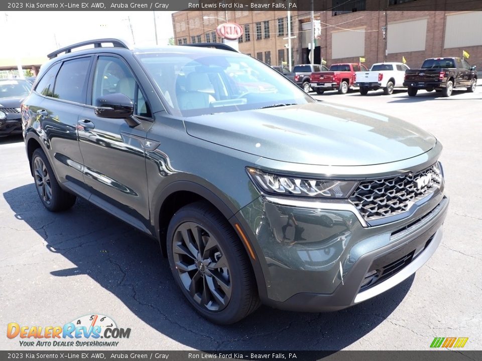 2023 Kia Sorento X-Line EX AWD Aruba Green / Gray Photo #2