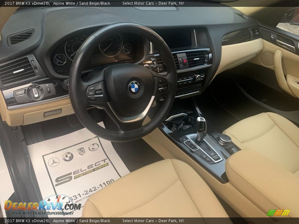2017 BMW X3 xDrive28i Alpine White / Sand Beige/Black Photo #7