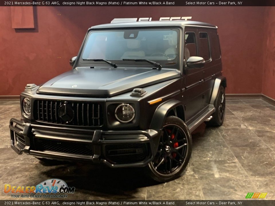 2021 Mercedes-Benz G 63 AMG designo Night Black Magno (Matte) / Platinum White w/Black A Band Photo #1