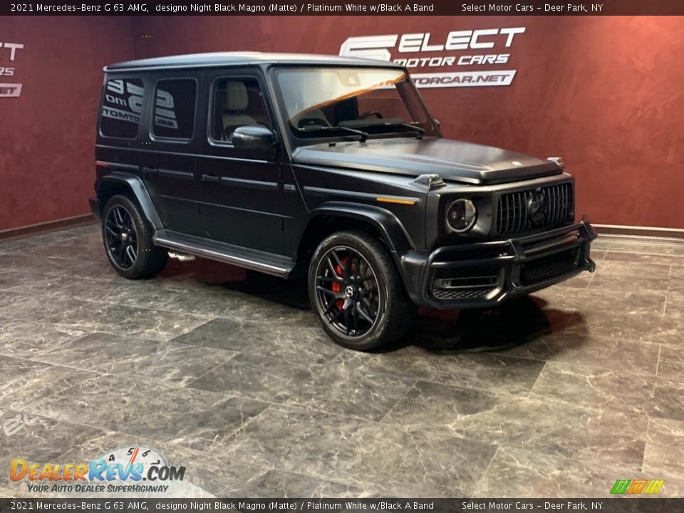 2021 Mercedes-Benz G 63 AMG designo Night Black Magno (Matte) / Platinum White w/Black A Band Photo #3