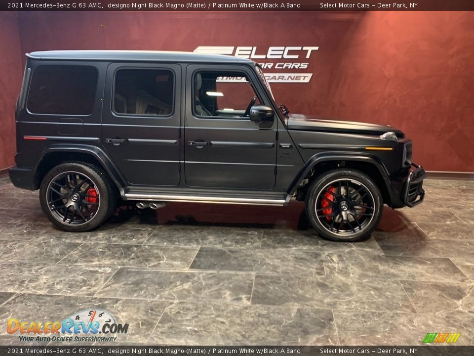 2021 Mercedes-Benz G 63 AMG designo Night Black Magno (Matte) / Platinum White w/Black A Band Photo #4