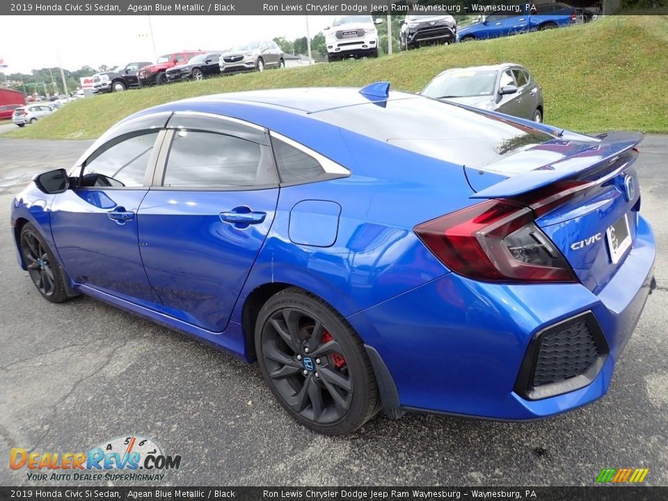 2019 Honda Civic Si Sedan Agean Blue Metallic / Black Photo #3