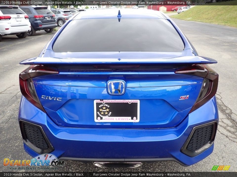 2019 Honda Civic Si Sedan Agean Blue Metallic / Black Photo #4