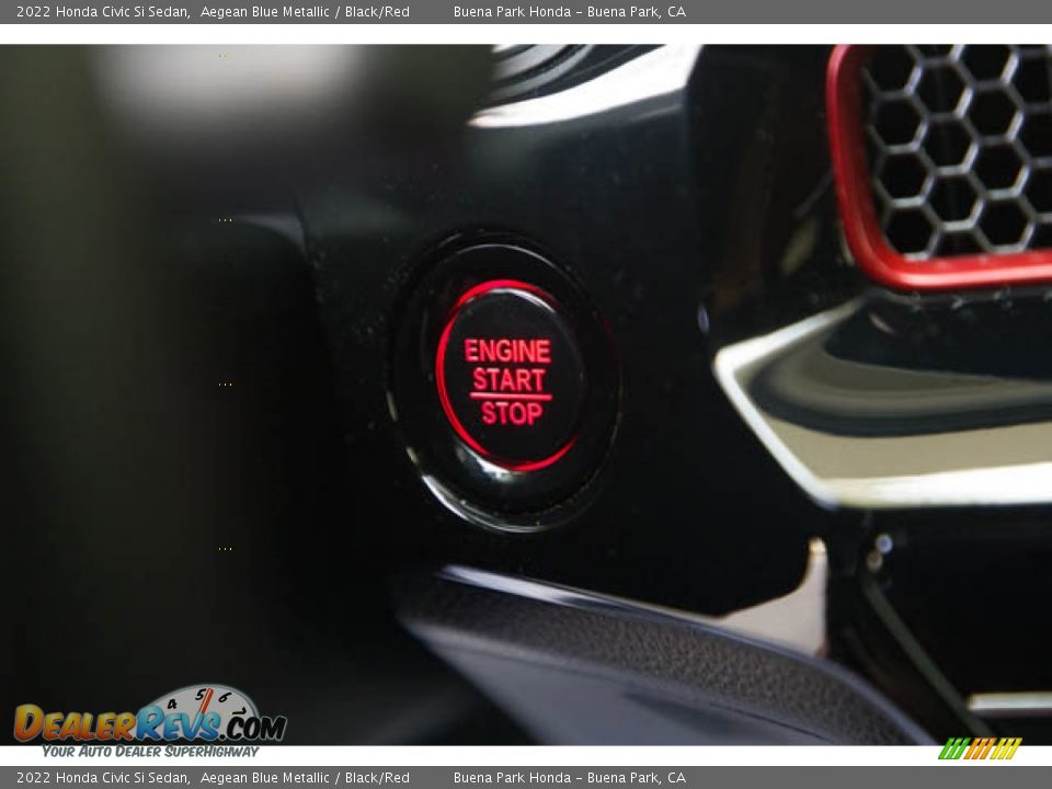 2022 Honda Civic Si Sedan Aegean Blue Metallic / Black/Red Photo #18