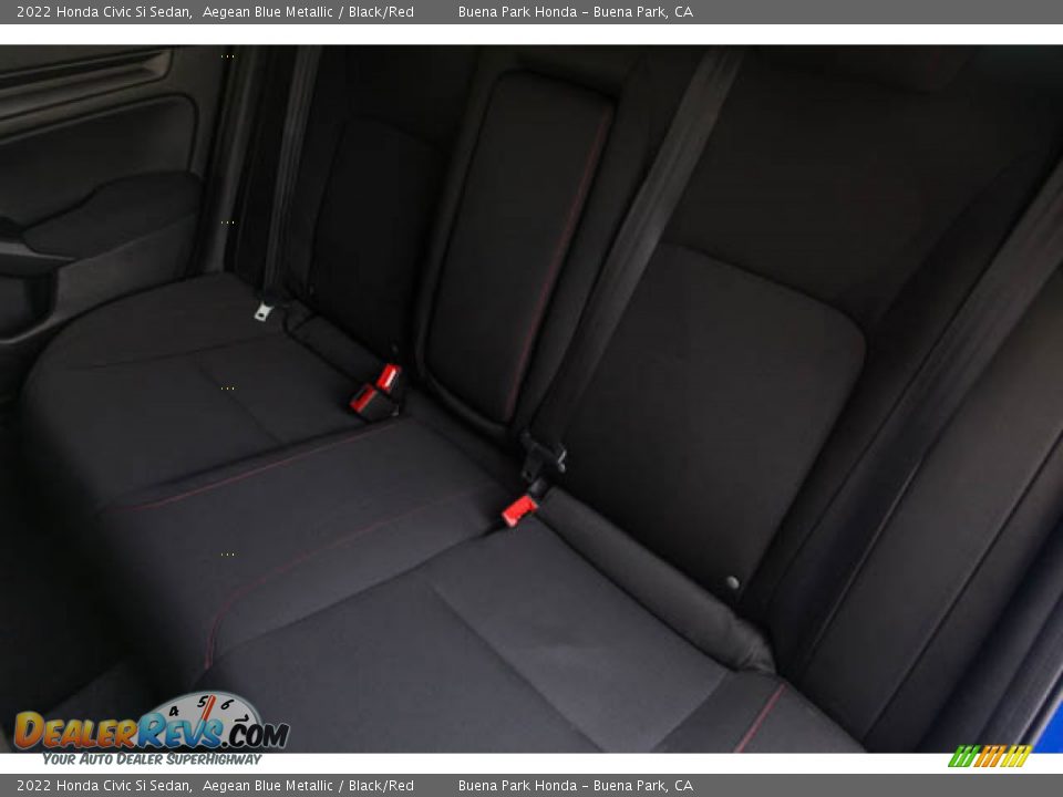 2022 Honda Civic Si Sedan Aegean Blue Metallic / Black/Red Photo #22