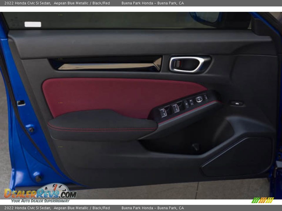 2022 Honda Civic Si Sedan Aegean Blue Metallic / Black/Red Photo #30