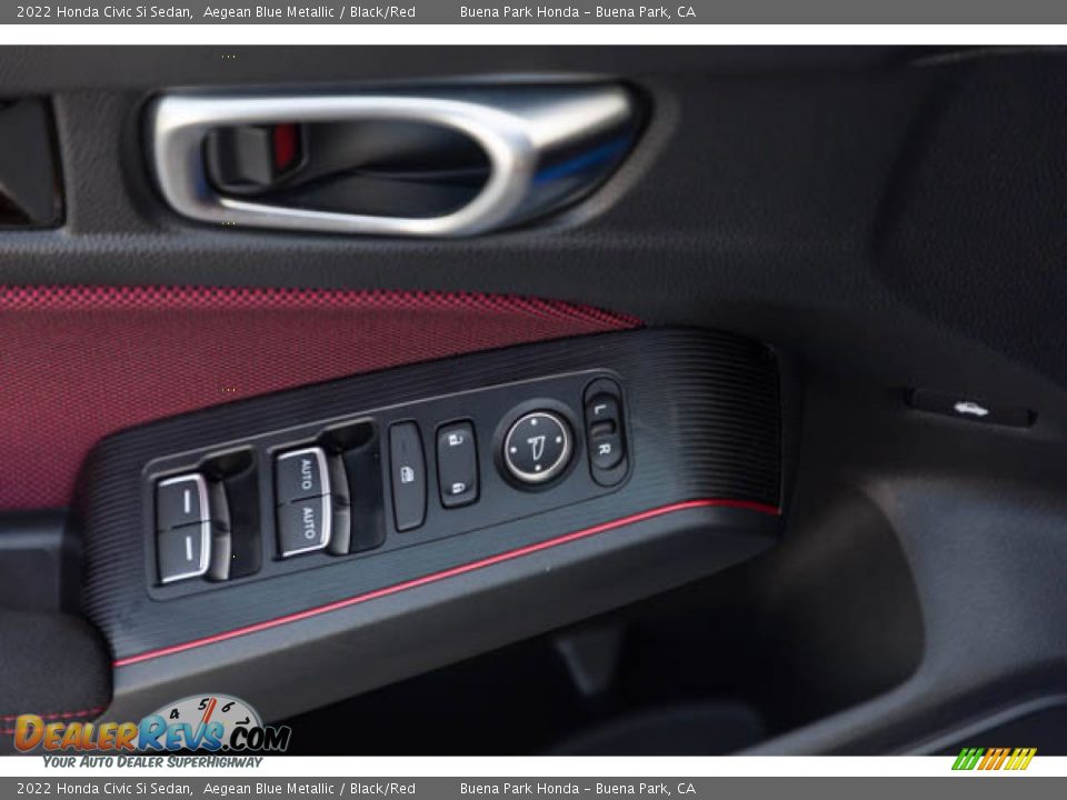 2022 Honda Civic Si Sedan Aegean Blue Metallic / Black/Red Photo #31