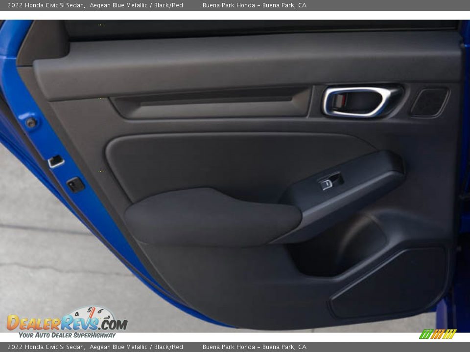 2022 Honda Civic Si Sedan Aegean Blue Metallic / Black/Red Photo #32