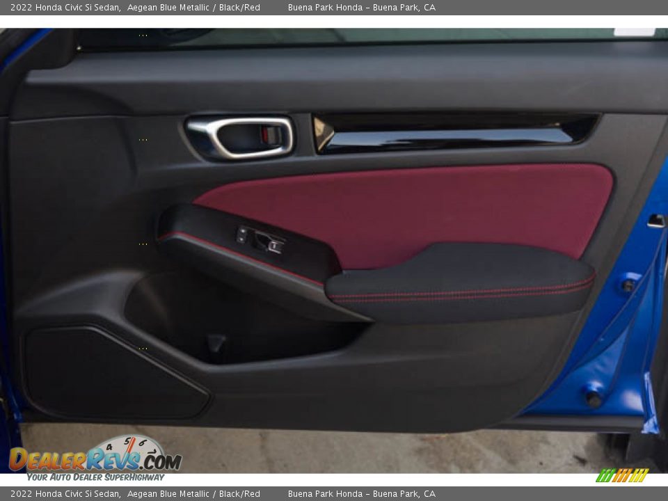 2022 Honda Civic Si Sedan Aegean Blue Metallic / Black/Red Photo #35