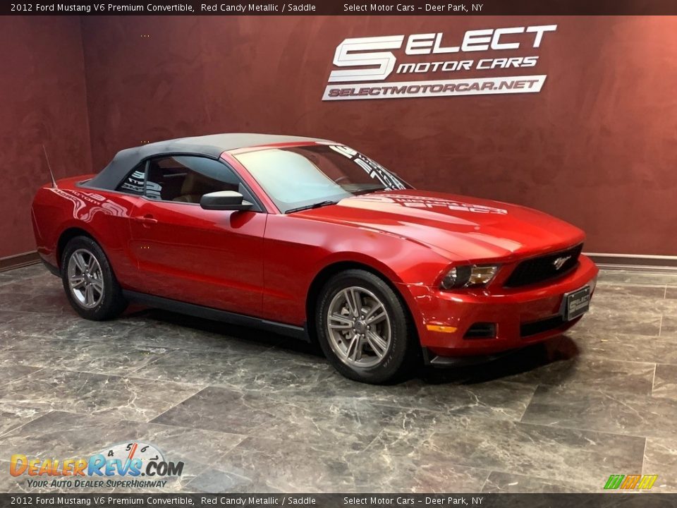 2012 Ford Mustang V6 Premium Convertible Red Candy Metallic / Saddle Photo #3