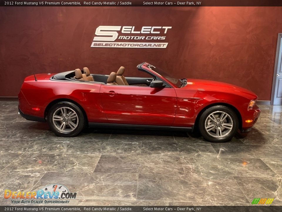 2012 Ford Mustang V6 Premium Convertible Red Candy Metallic / Saddle Photo #5