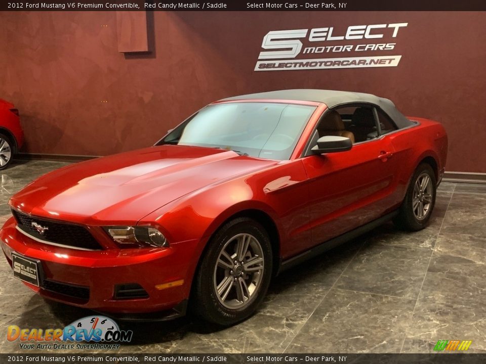 2012 Ford Mustang V6 Premium Convertible Red Candy Metallic / Saddle Photo #7