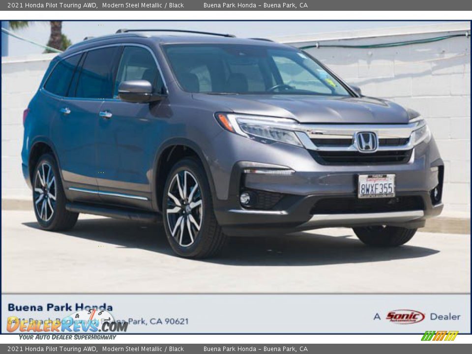 2021 Honda Pilot Touring AWD Modern Steel Metallic / Black Photo #1