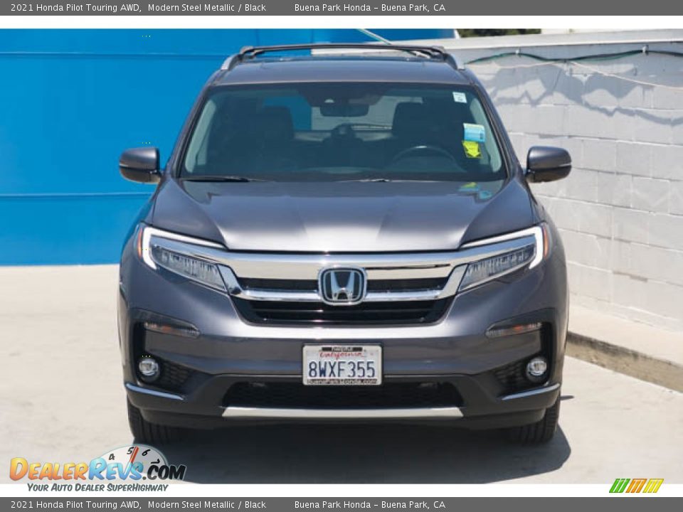 2021 Honda Pilot Touring AWD Modern Steel Metallic / Black Photo #7