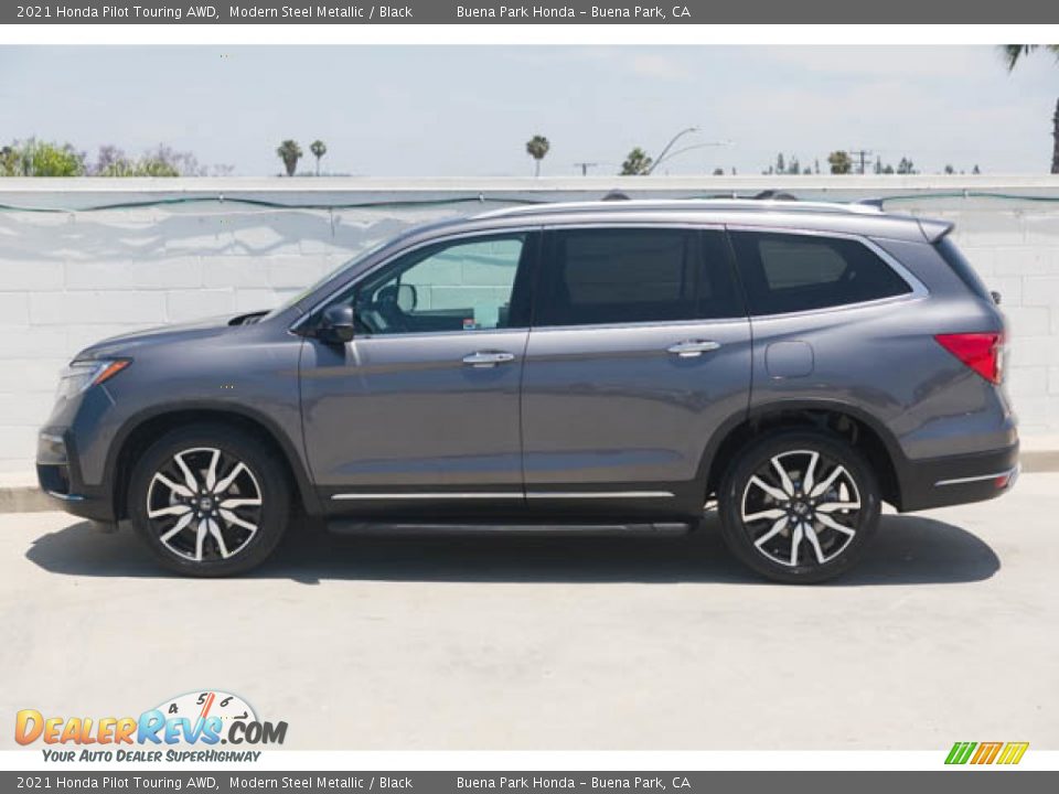 2021 Honda Pilot Touring AWD Modern Steel Metallic / Black Photo #8