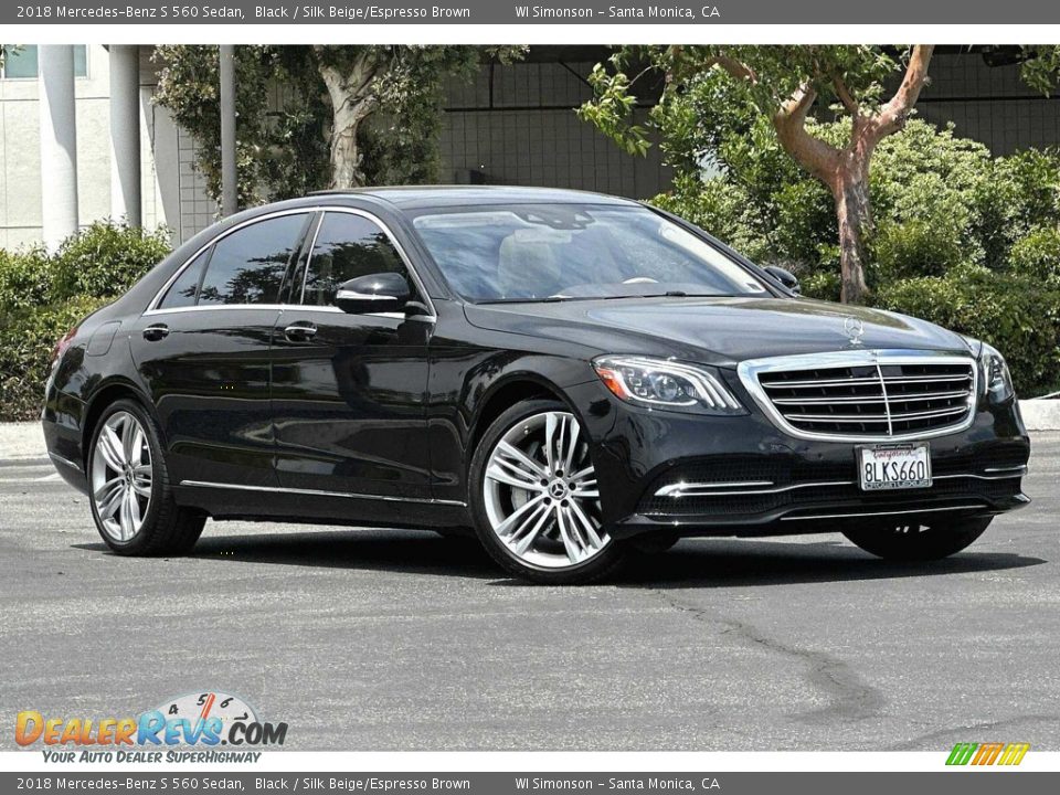 2018 Mercedes-Benz S 560 Sedan Black / Silk Beige/Espresso Brown Photo #2