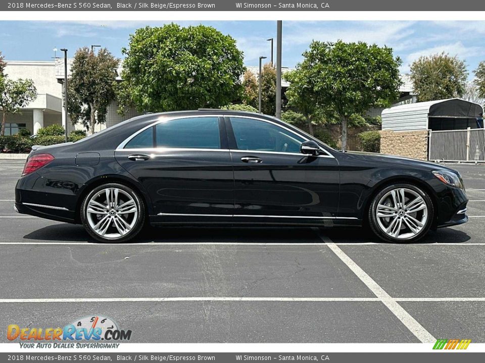 2018 Mercedes-Benz S 560 Sedan Black / Silk Beige/Espresso Brown Photo #3