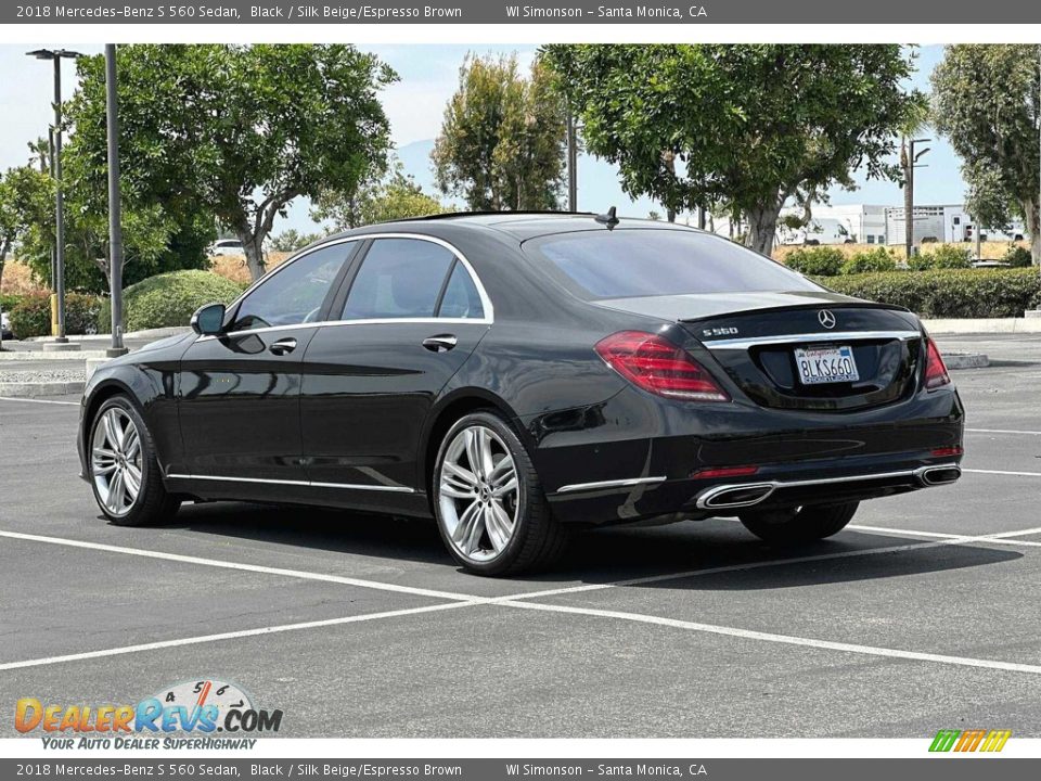 2018 Mercedes-Benz S 560 Sedan Black / Silk Beige/Espresso Brown Photo #6