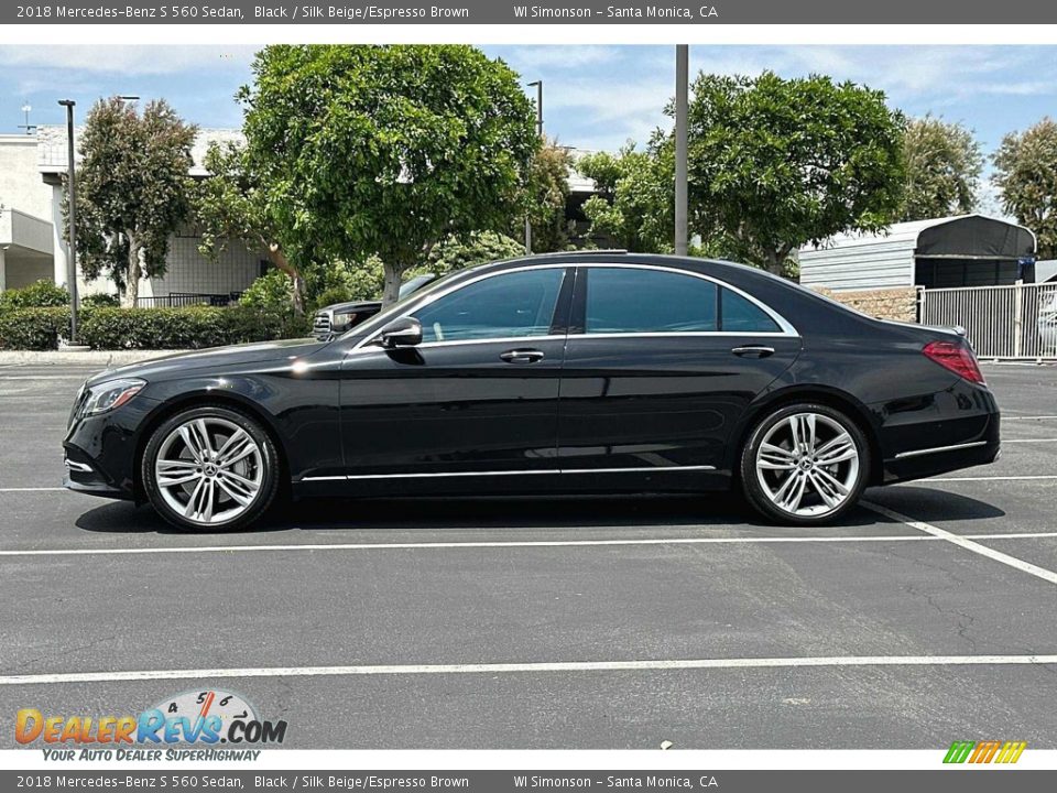 2018 Mercedes-Benz S 560 Sedan Black / Silk Beige/Espresso Brown Photo #7