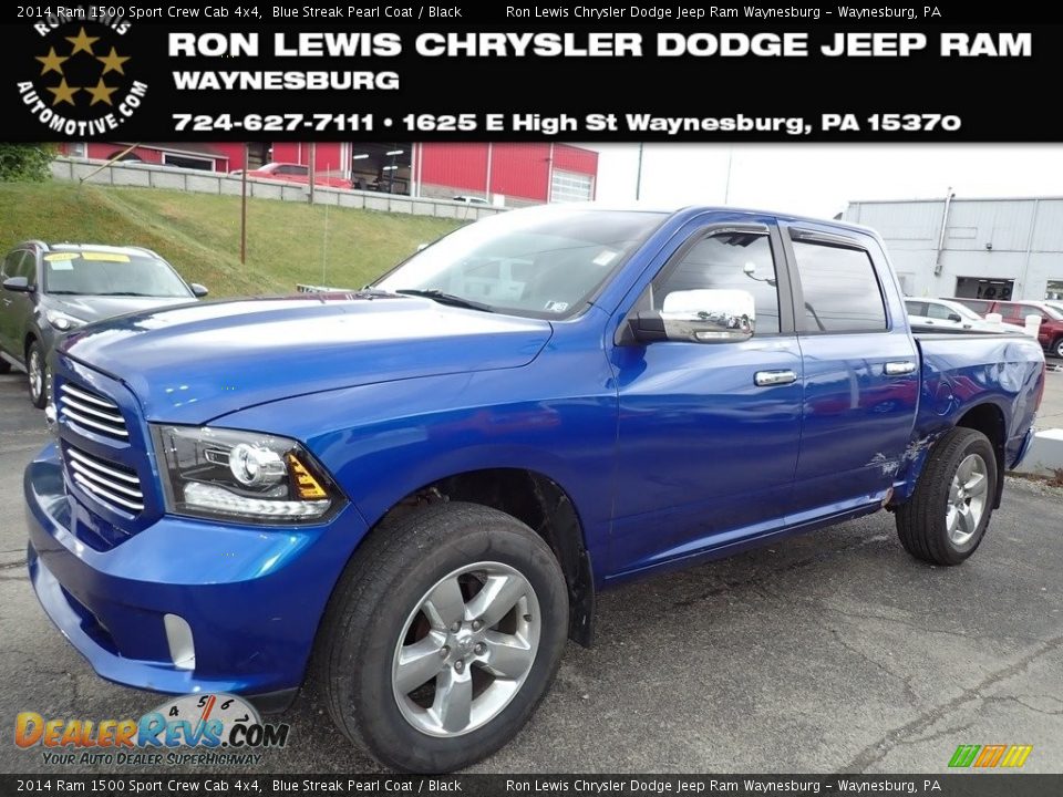 2014 Ram 1500 Sport Crew Cab 4x4 Blue Streak Pearl Coat / Black Photo #1