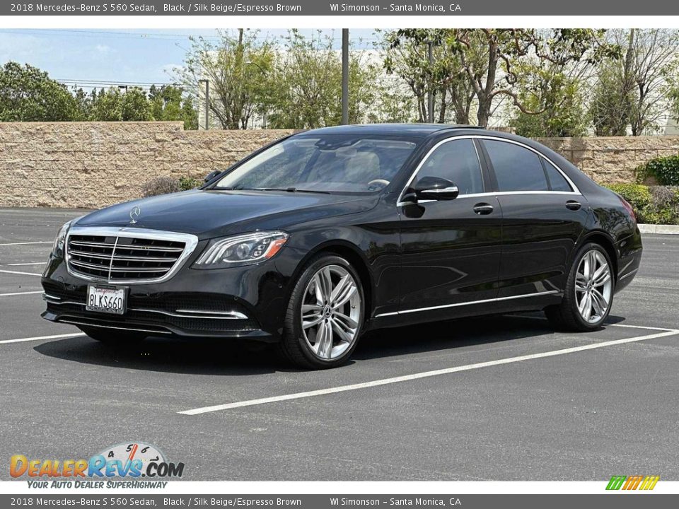 2018 Mercedes-Benz S 560 Sedan Black / Silk Beige/Espresso Brown Photo #8