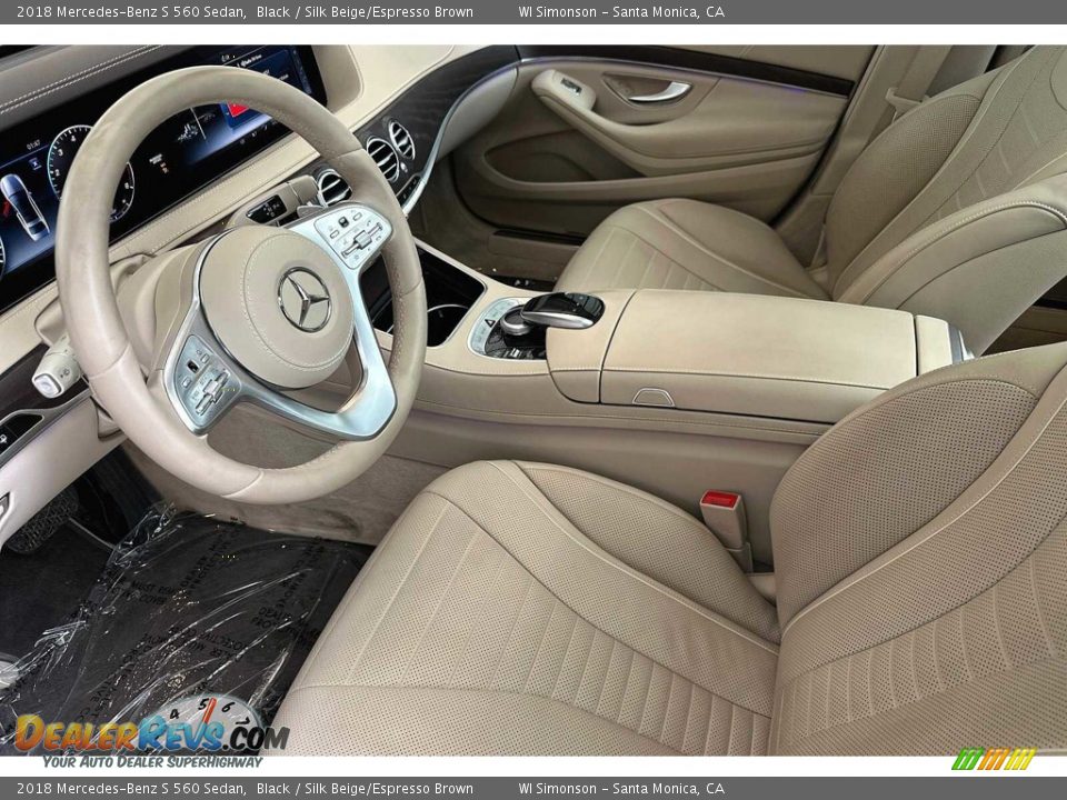 2018 Mercedes-Benz S 560 Sedan Black / Silk Beige/Espresso Brown Photo #10