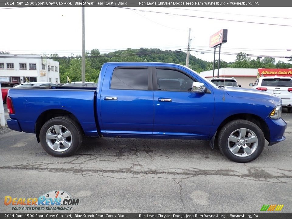 2014 Ram 1500 Sport Crew Cab 4x4 Blue Streak Pearl Coat / Black Photo #7