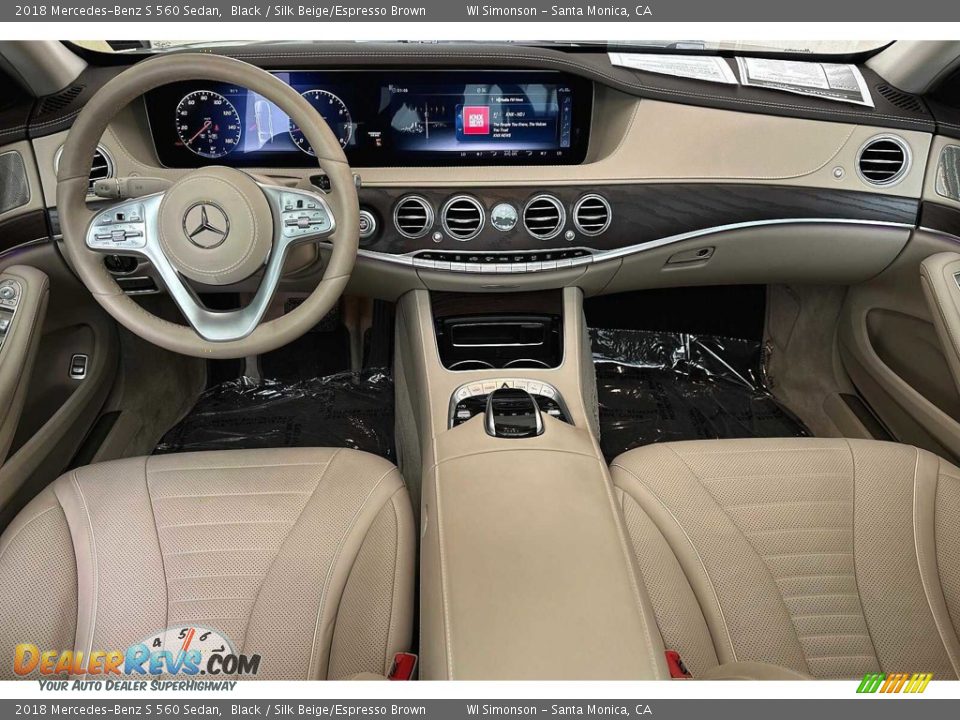 2018 Mercedes-Benz S 560 Sedan Black / Silk Beige/Espresso Brown Photo #16