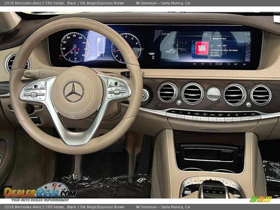 2018 Mercedes-Benz S 560 Sedan Black / Silk Beige/Espresso Brown Photo #17