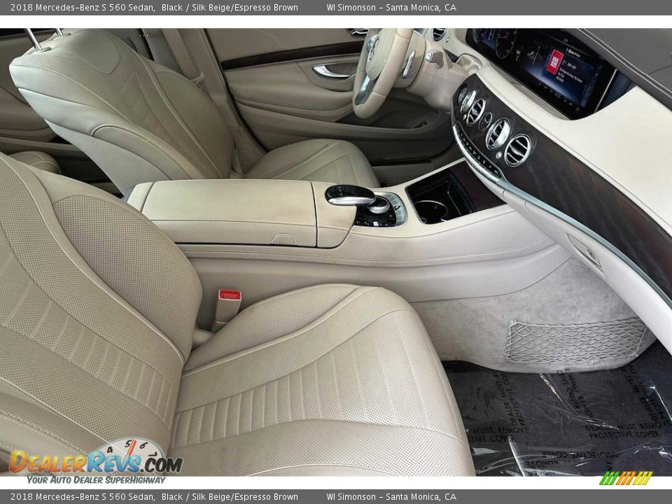 2018 Mercedes-Benz S 560 Sedan Black / Silk Beige/Espresso Brown Photo #18