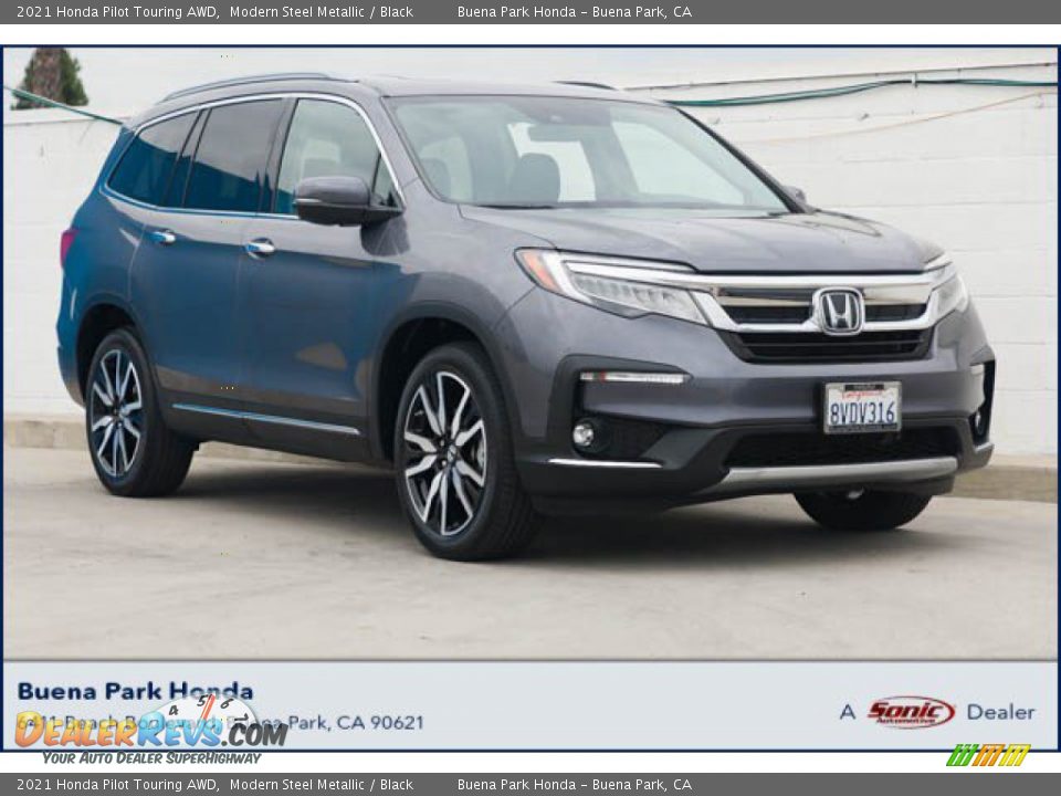 2021 Honda Pilot Touring AWD Modern Steel Metallic / Black Photo #1