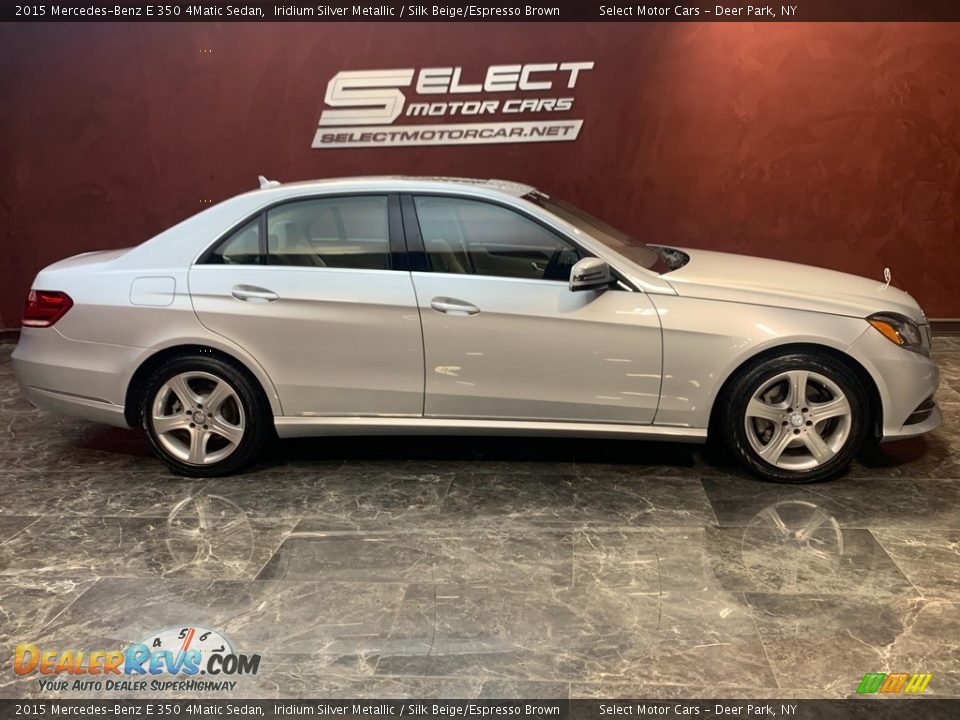 2015 Mercedes-Benz E 350 4Matic Sedan Iridium Silver Metallic / Silk Beige/Espresso Brown Photo #4